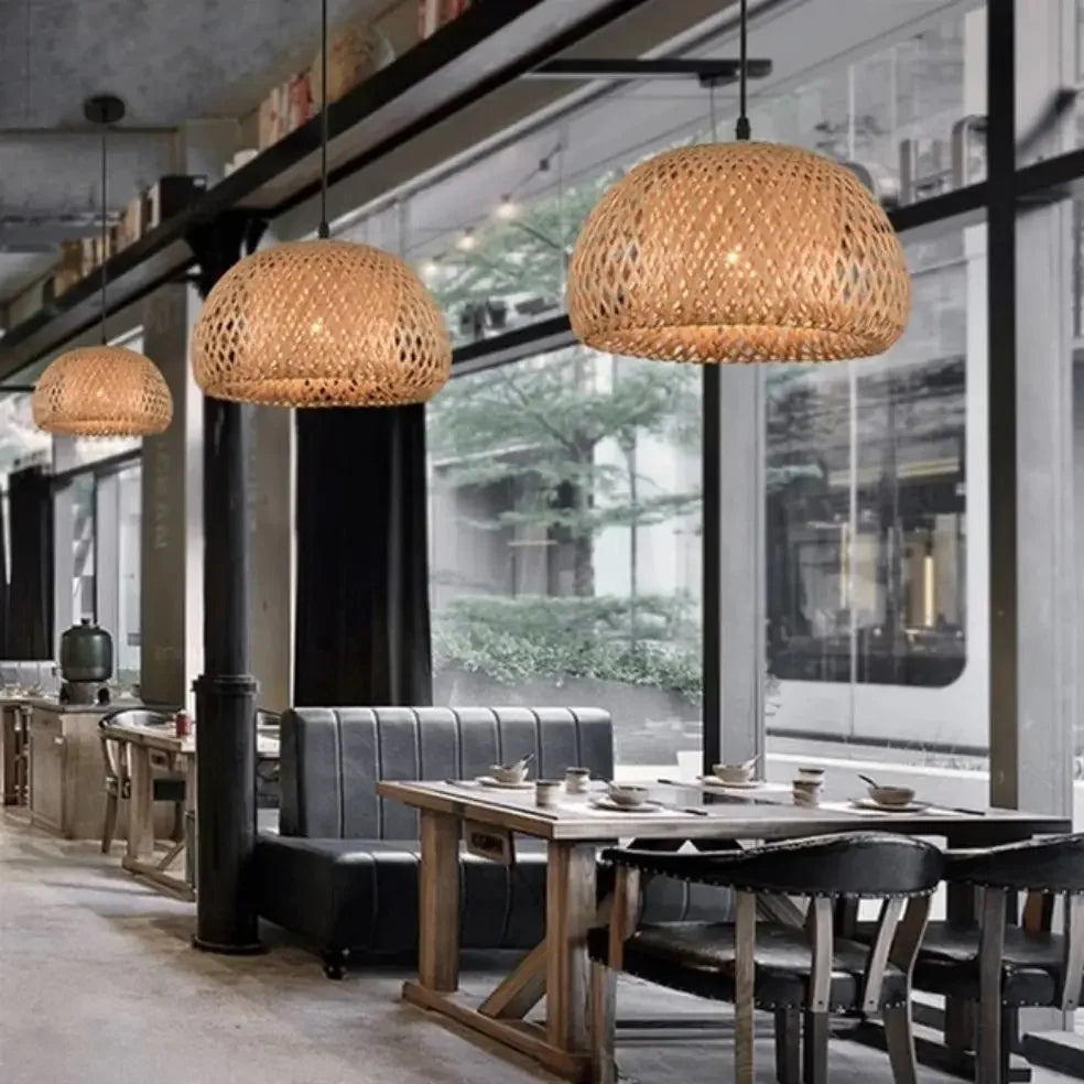 Nirontek Hand-Woven Bamboo Restaurant Pendant Light