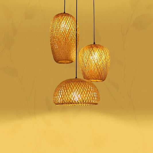 Nirontek Hand-Woven Bamboo Restaurant Pendant Light