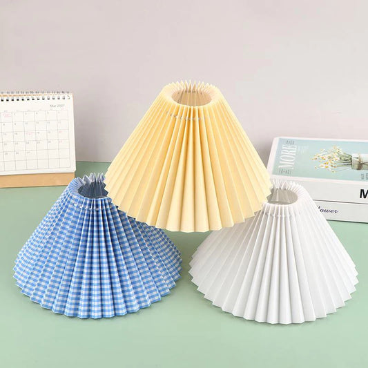 Nirontek Table Lamp Pleated Lampshade For Bedroom And Hotel Multiple Colors Available