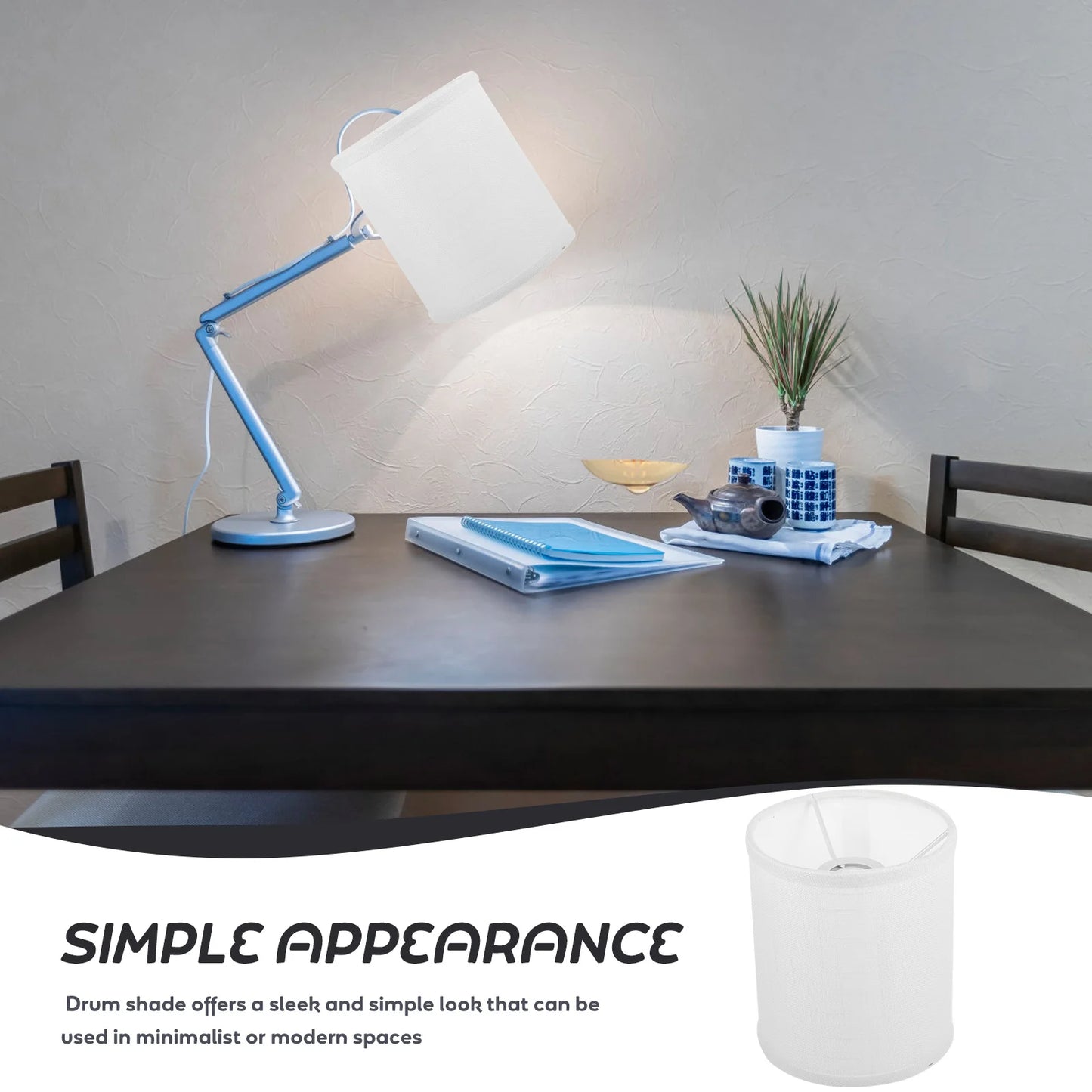 Nirontek Desk Lamp Cover E27/E14 Fabric Drum for Floor Light