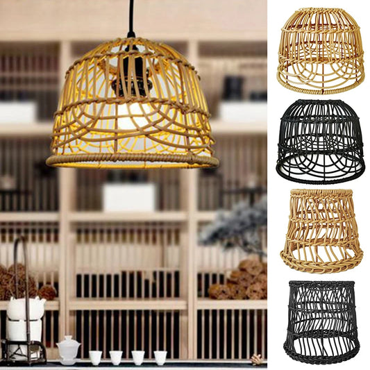 Nirontek Handwoven Rattan Basket Chandelier